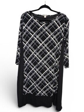 Cato's Women’s Black Plaid Tunic Dress